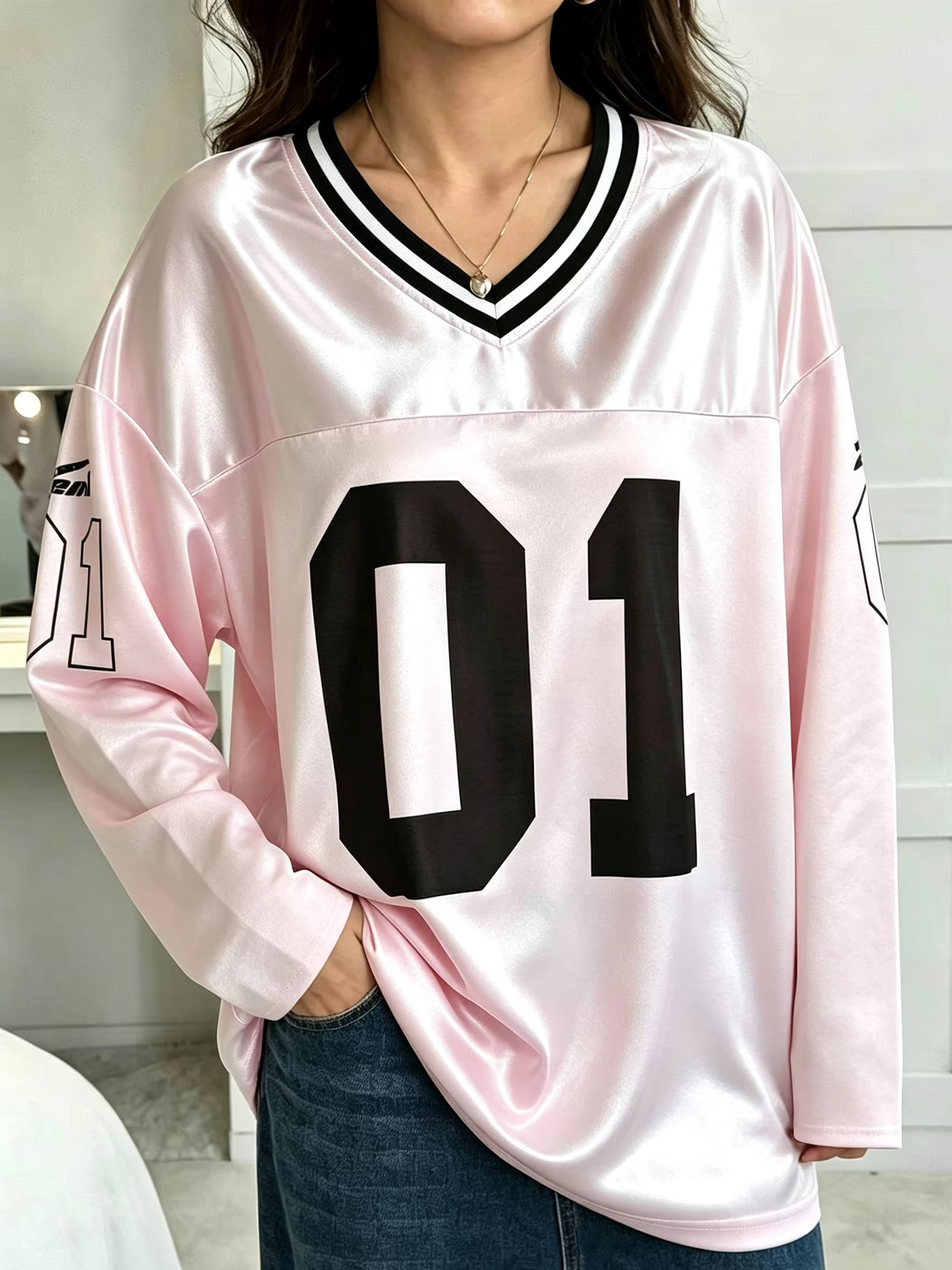 Golf Tees - Heren Dames Vintage Lange Mouw Oversized